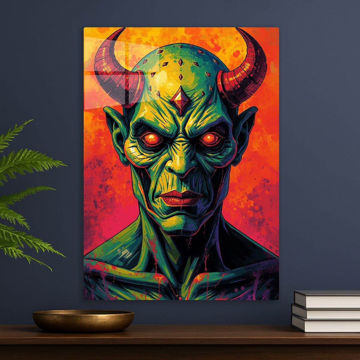 Red eyes and lips devil