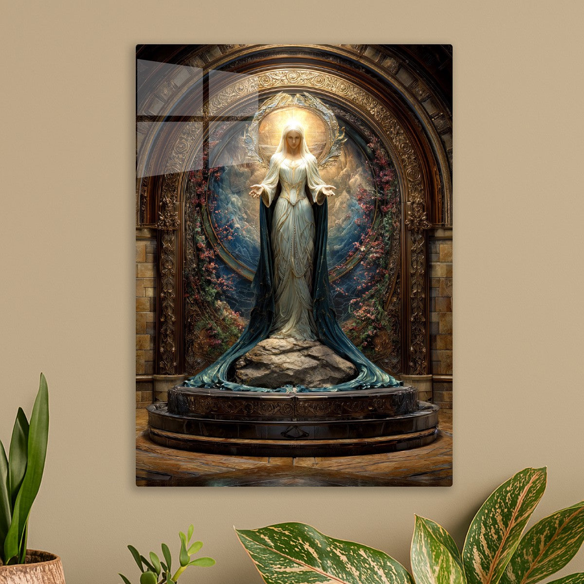 Goddess Statue In A Hall