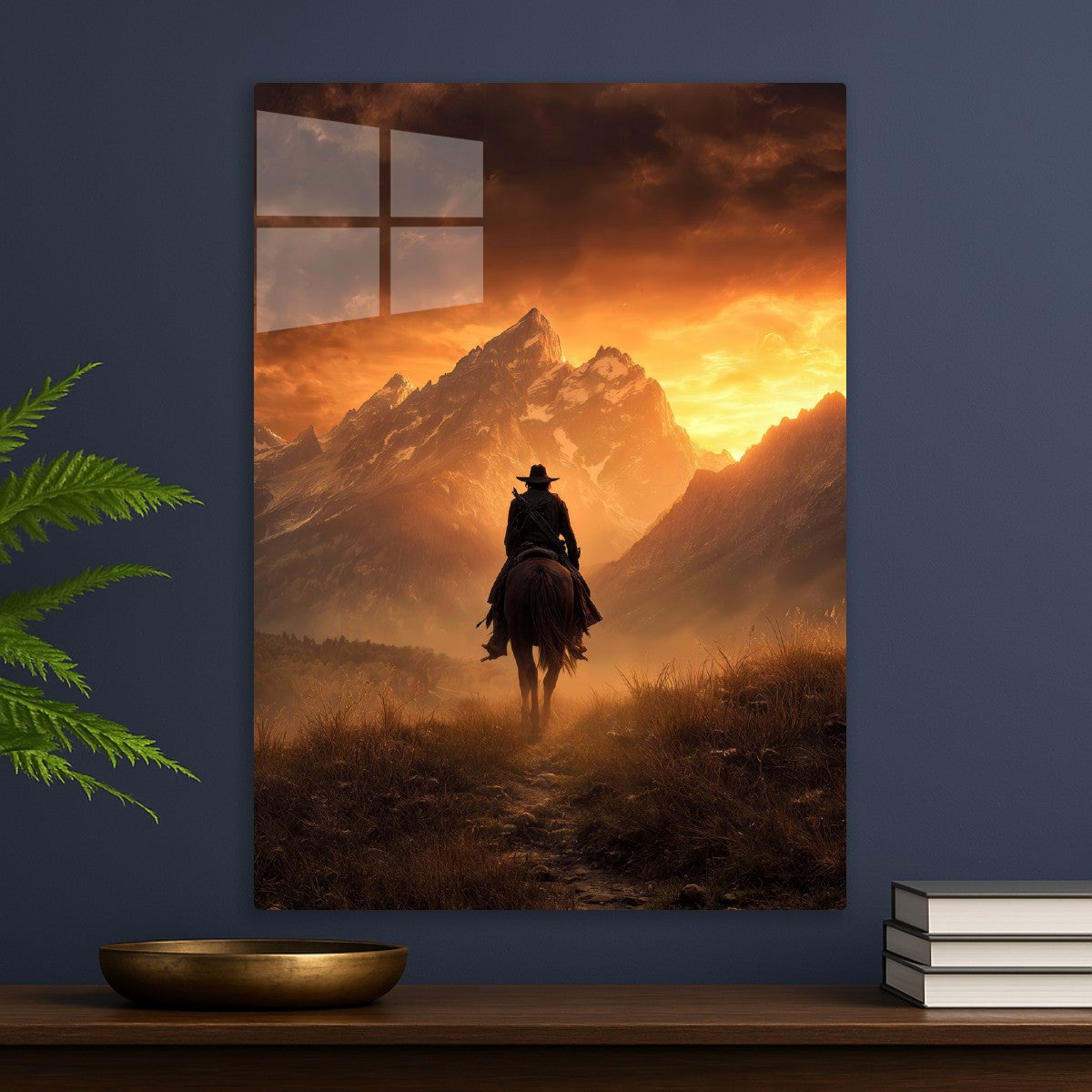 Lone Rider at Sunset