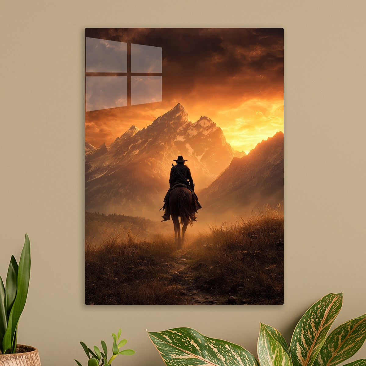 Lone Rider at Sunset