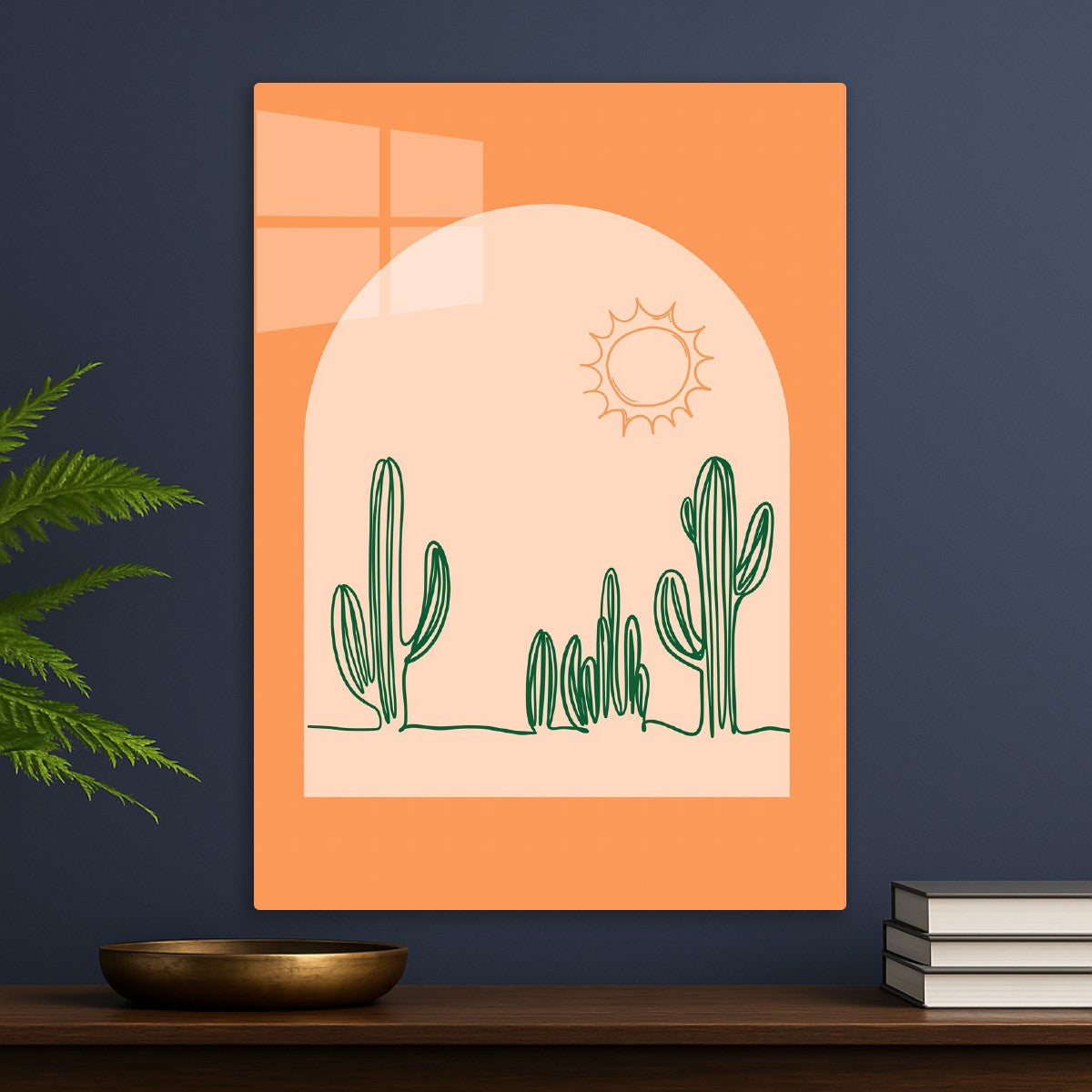 Minimal Desert Cactus Line Art
