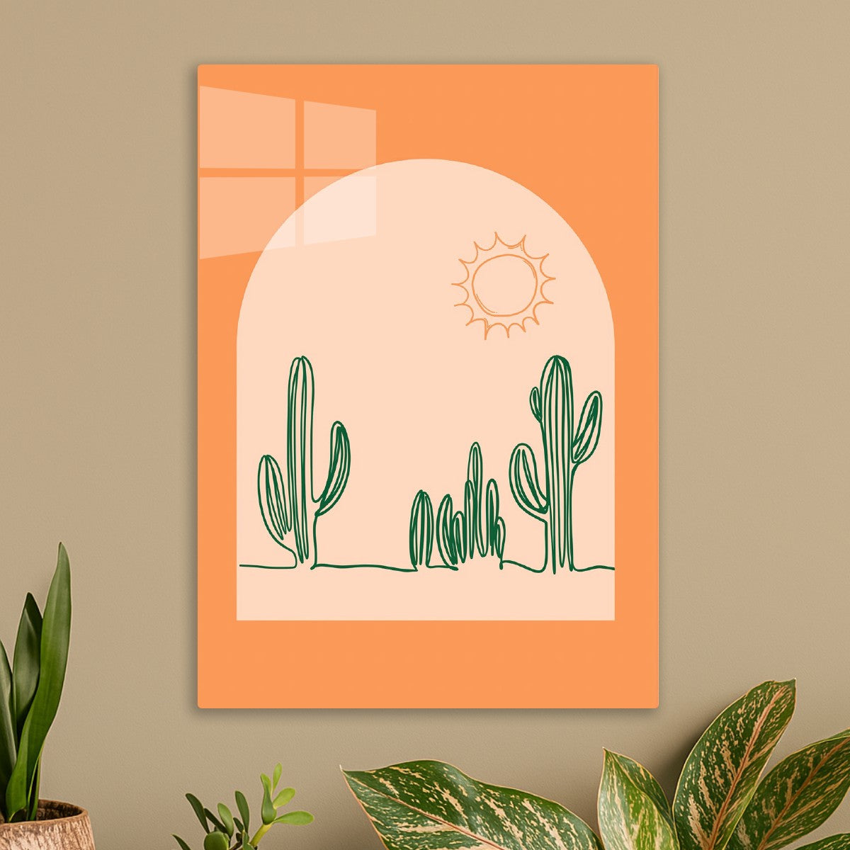 Minimal Desert Cactus Line Art