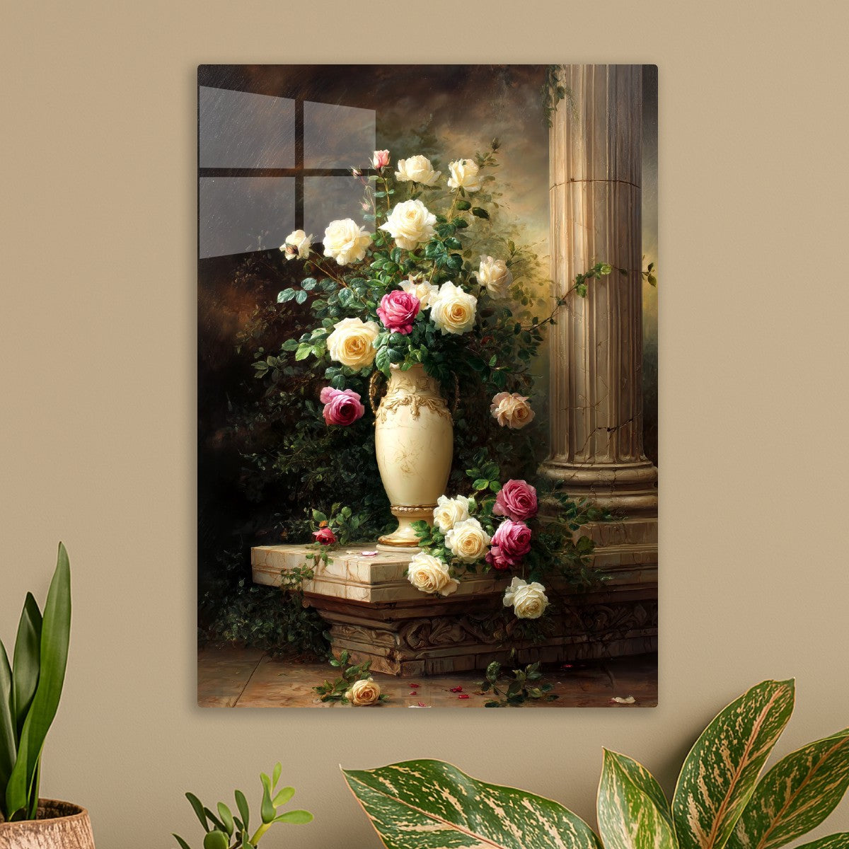 White Roses in Vase