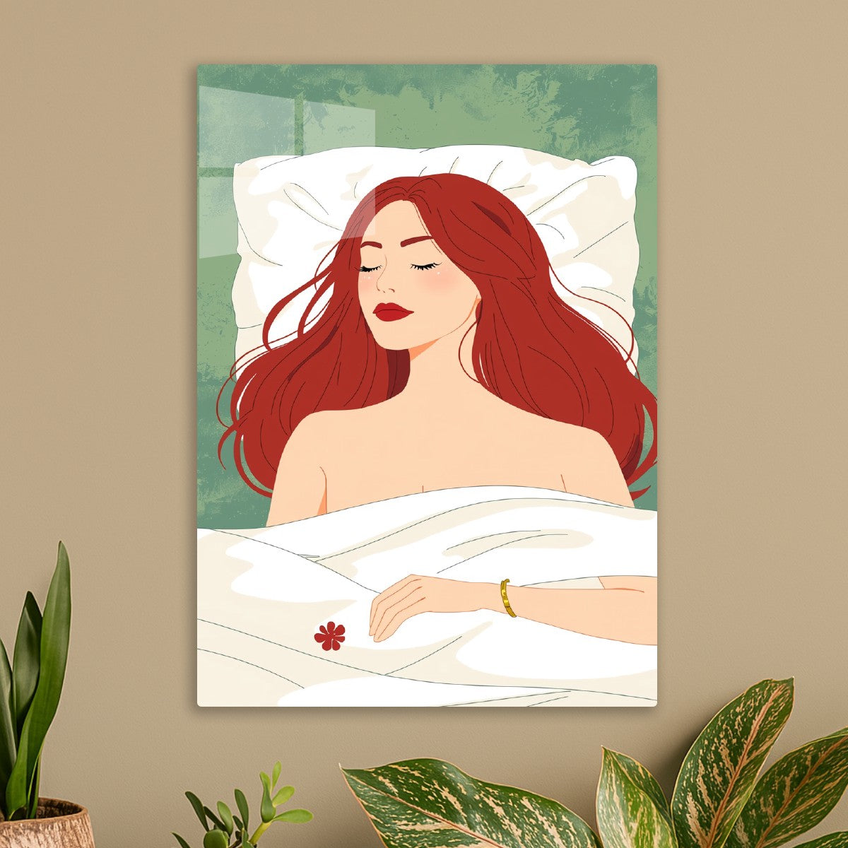 Sleeping Red hair lady