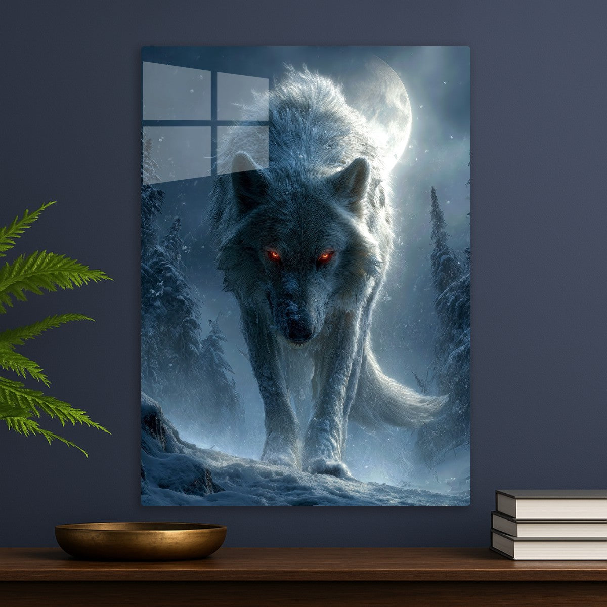 White Wolf With Glowing Eyes