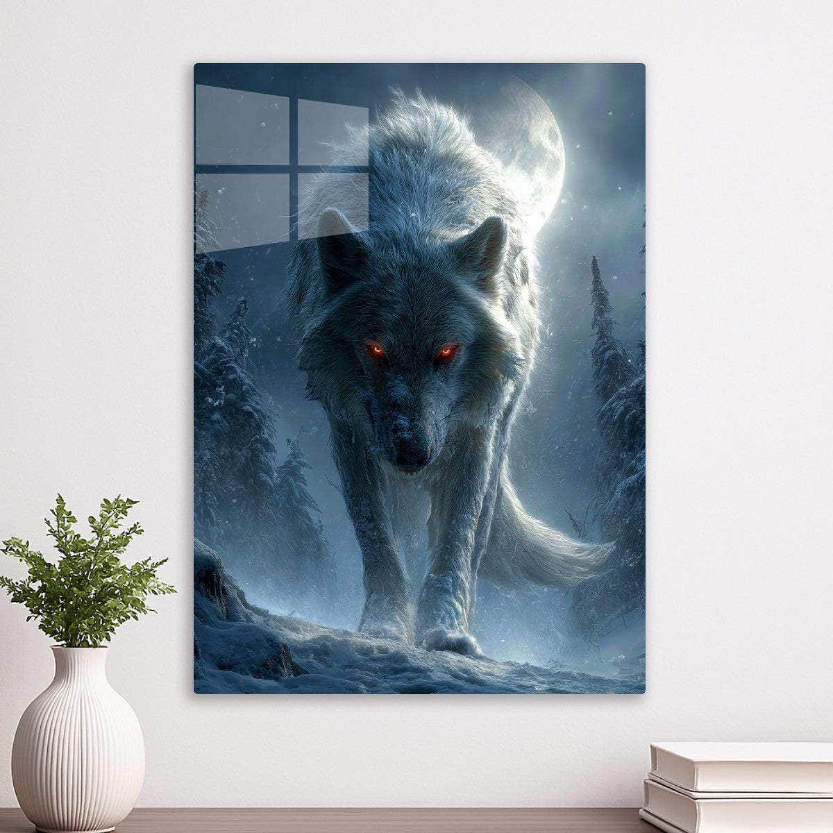 White Wolf With Glowing Eyes