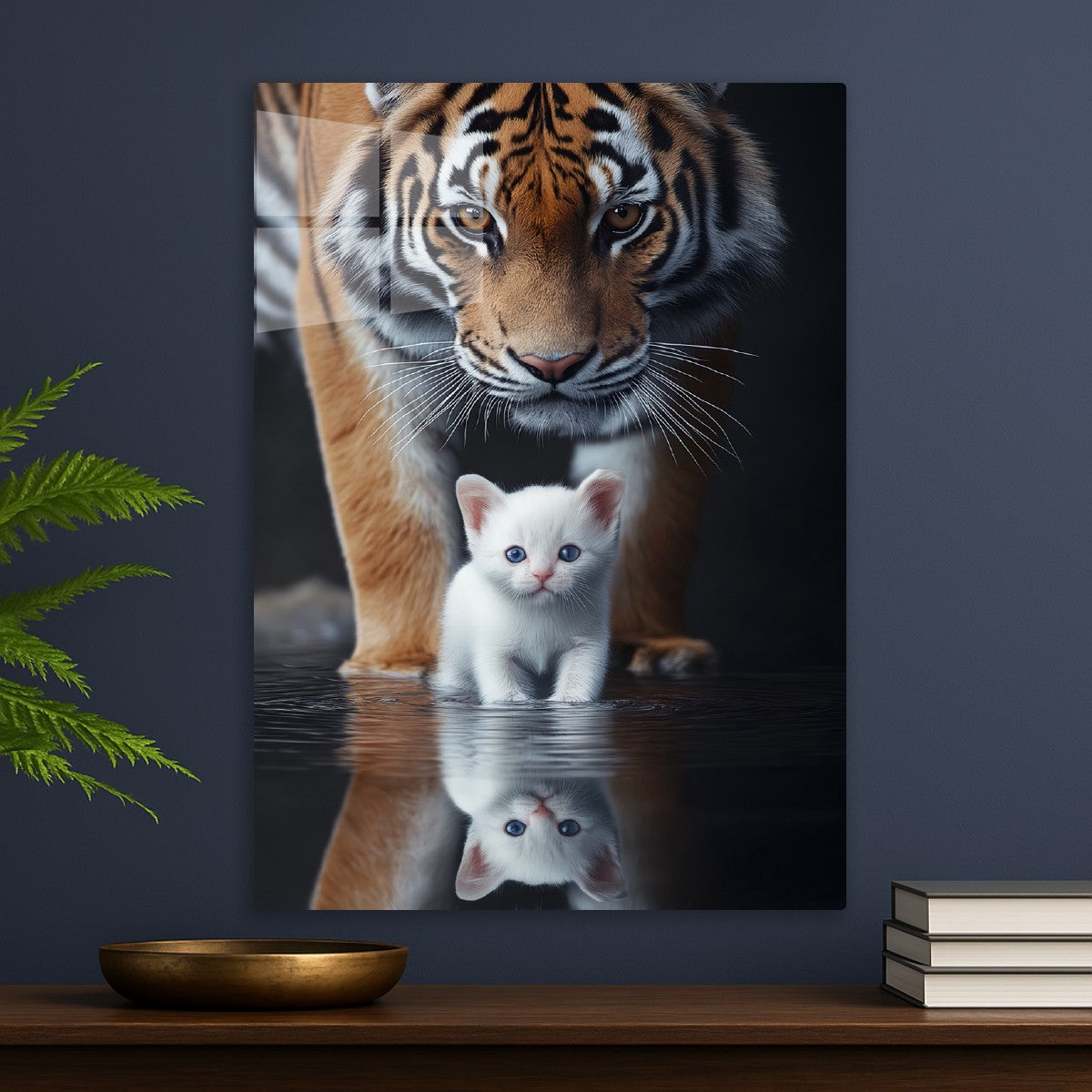 White cat and tiger