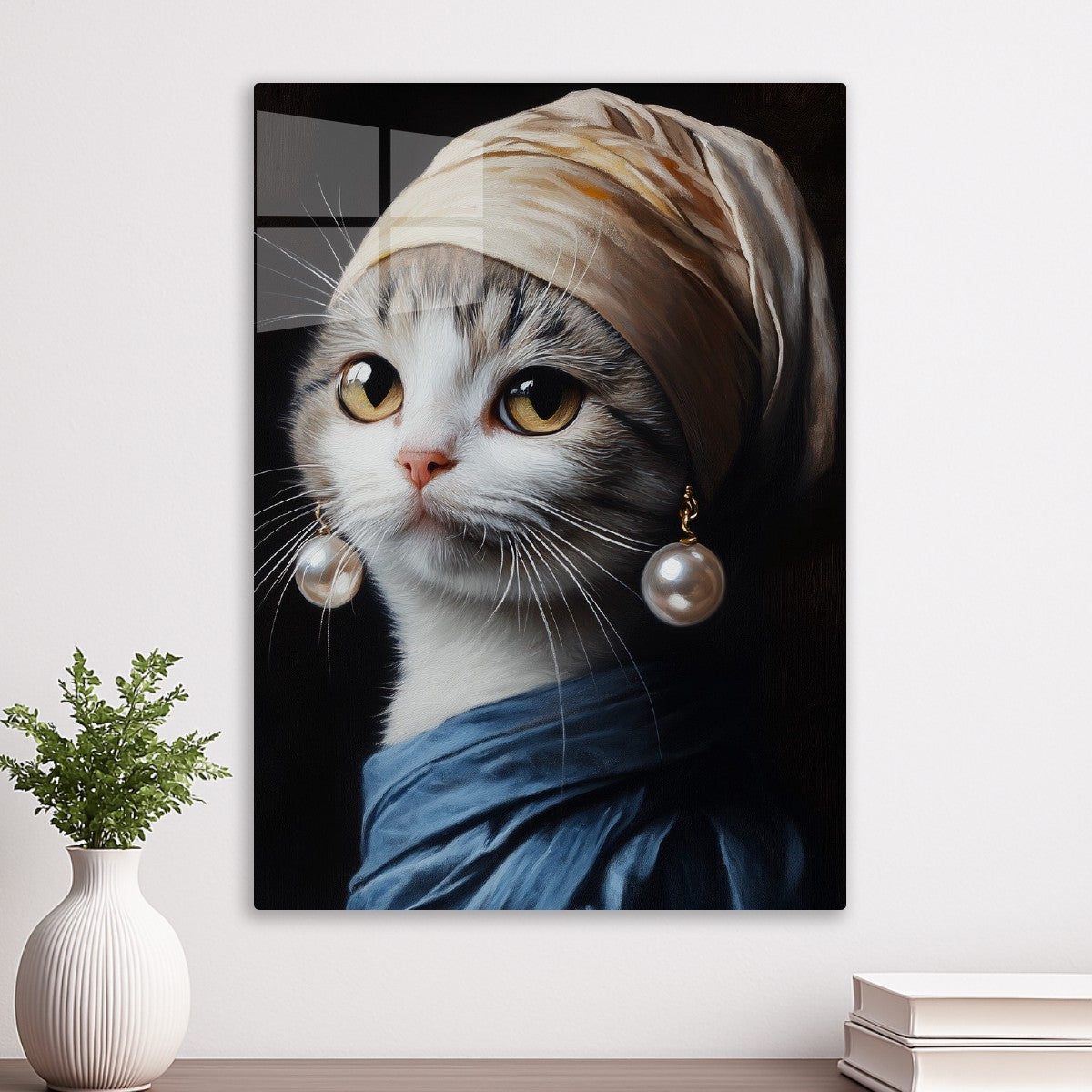 Cat With Pearl Earring