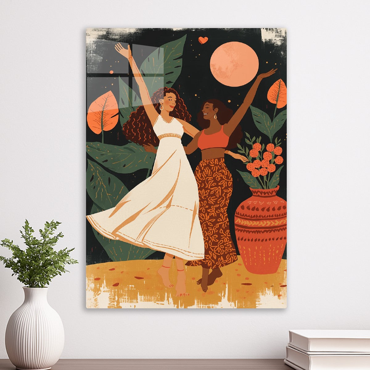 Dancing under glass moon