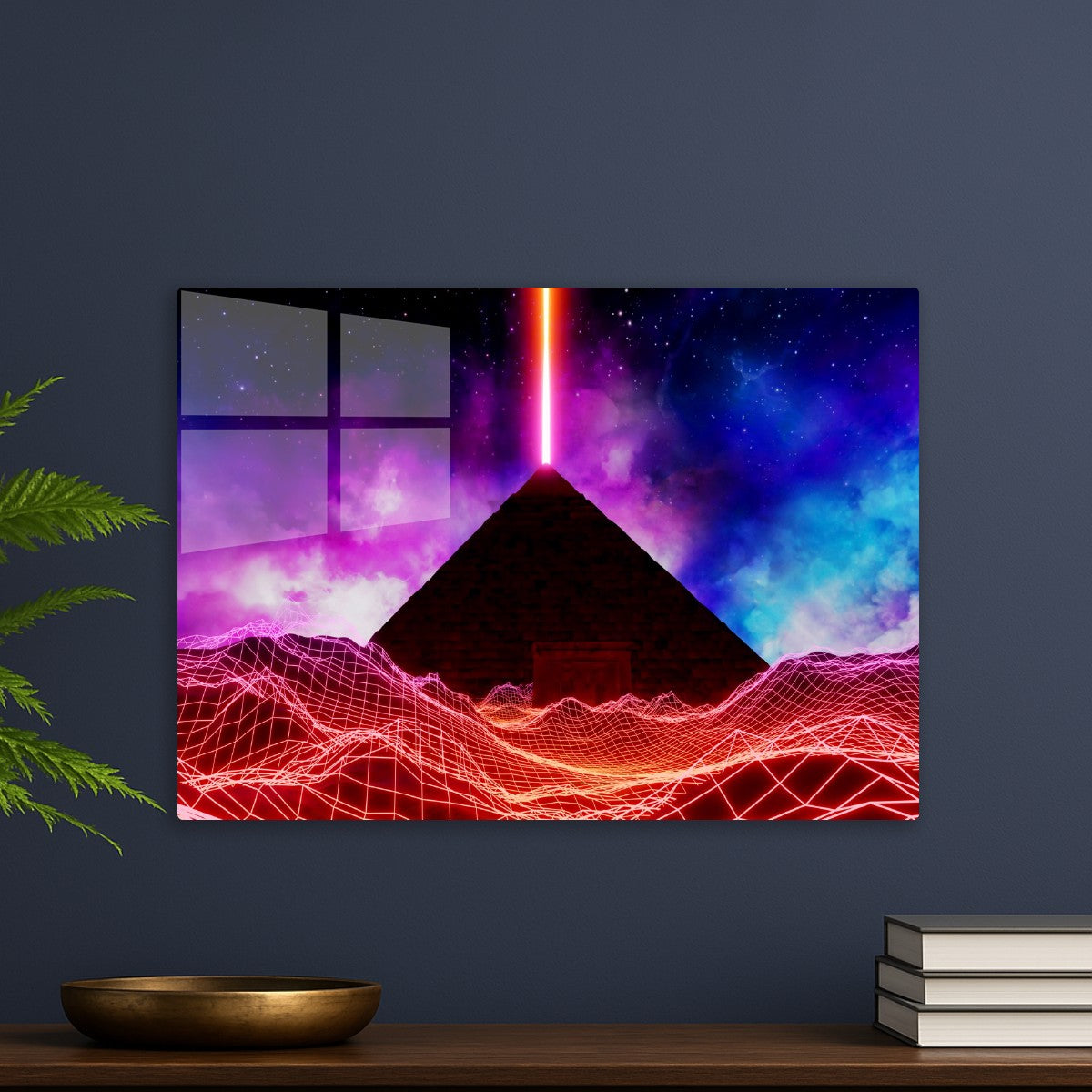 Neon space landscape: Pyramid