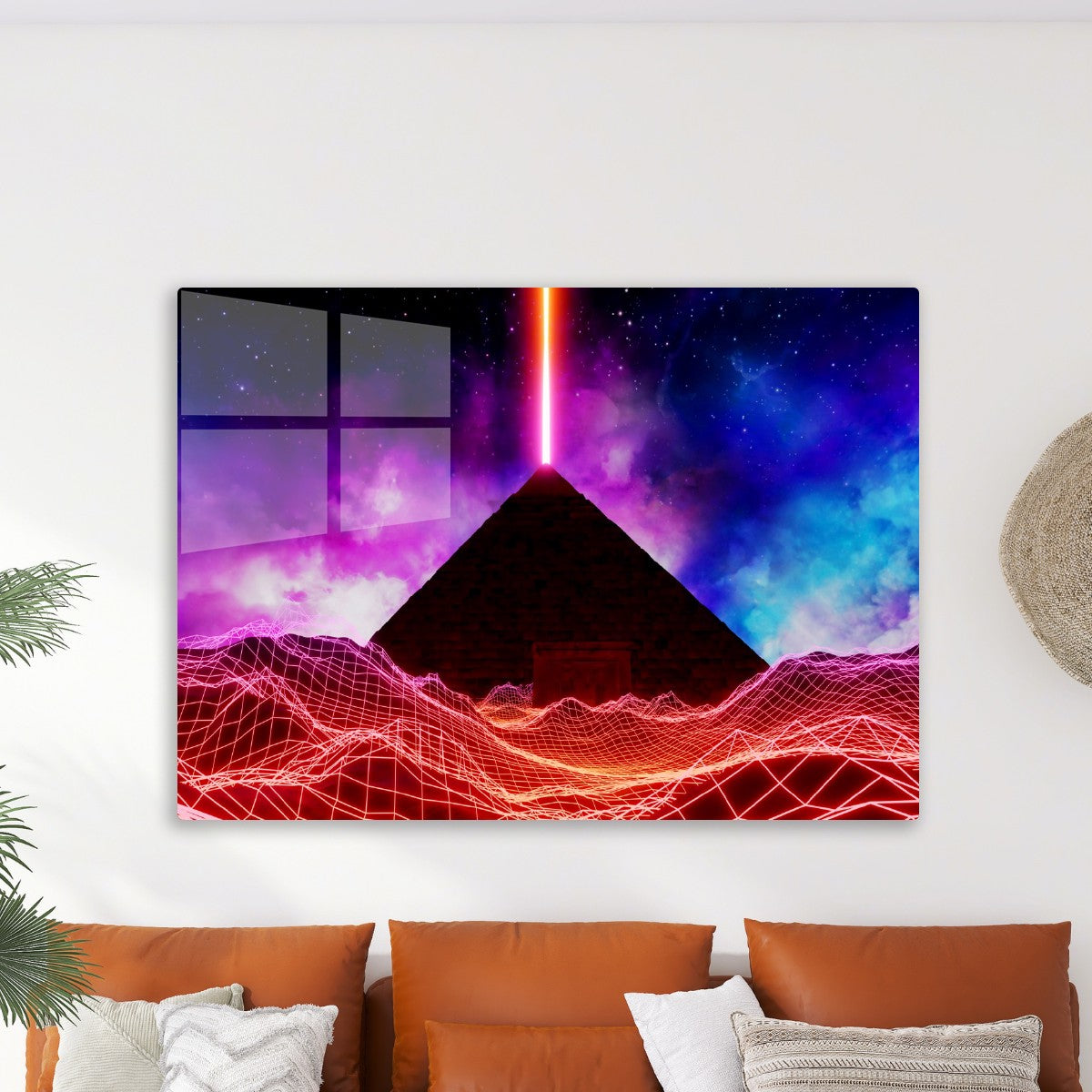 Neon space landscape: Pyramid