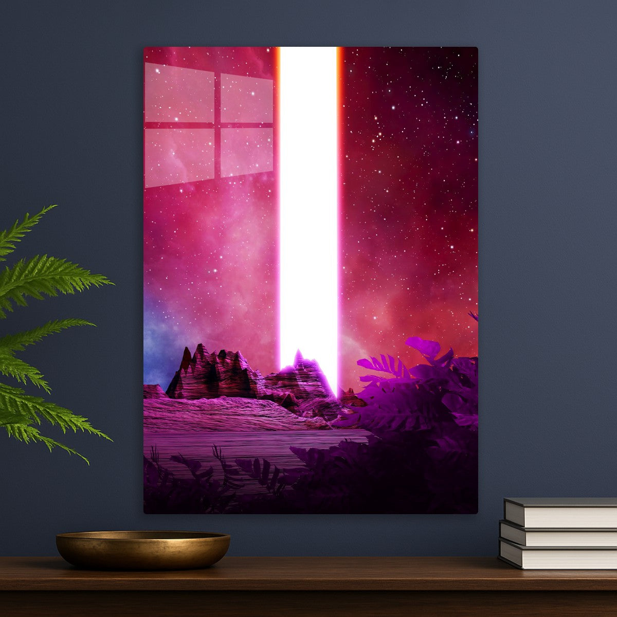 Neon landscape: Pillar of ligh