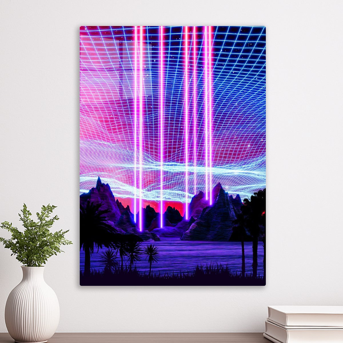 Neon landscape: Rays of light