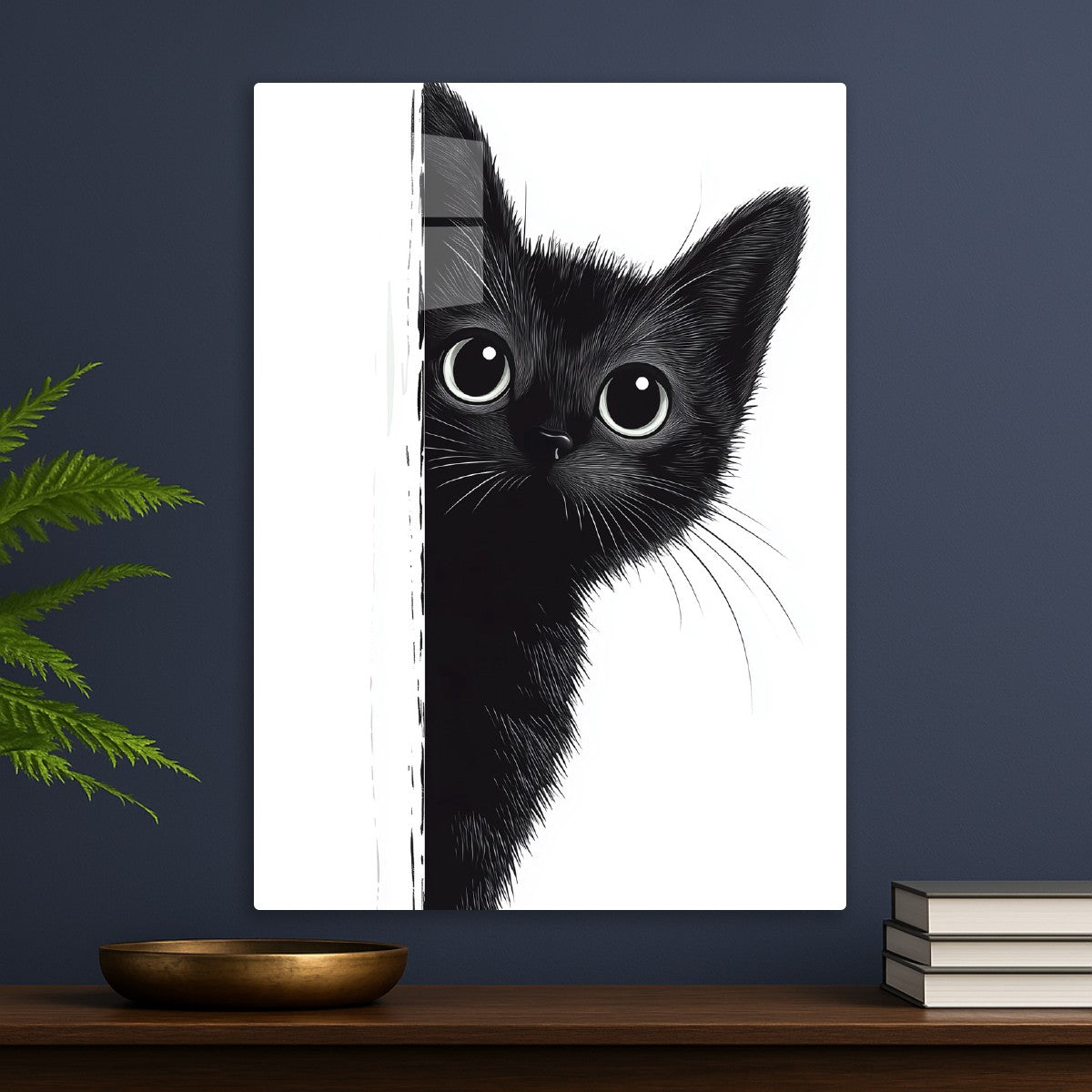 The Black cat watching is Watching