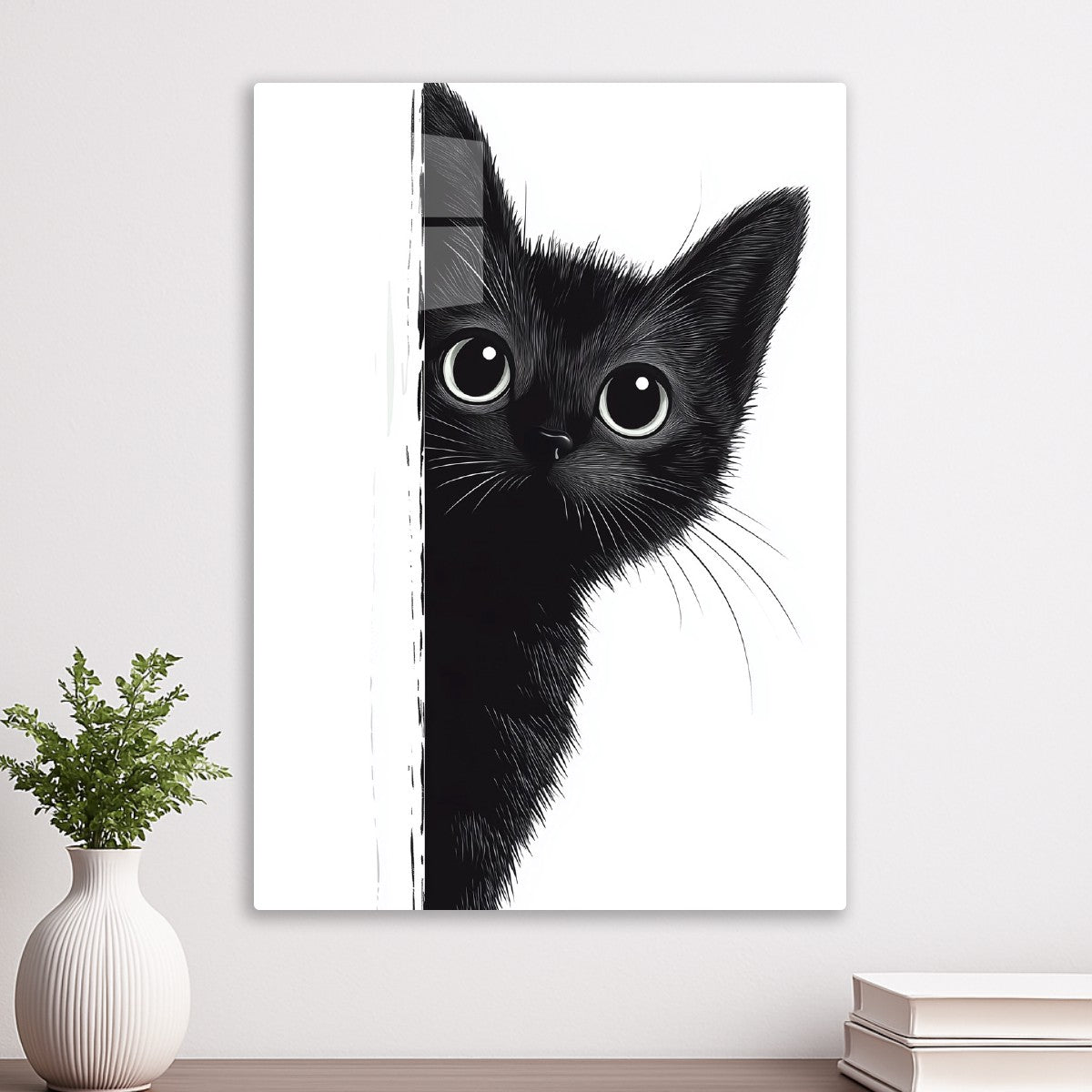 The Black cat watching is Watching