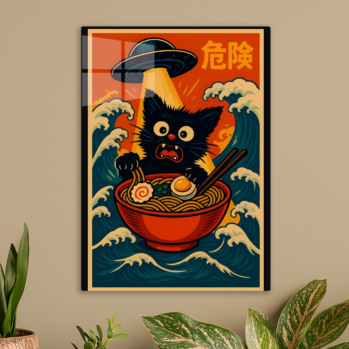 Cat, Ramen, and UFO Poster Art