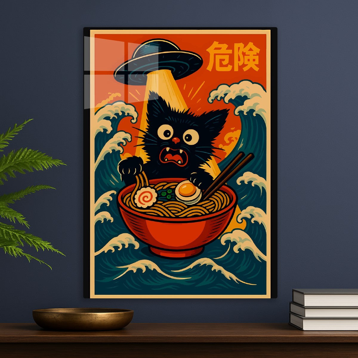Cat, Ramen, and UFO Poster Art