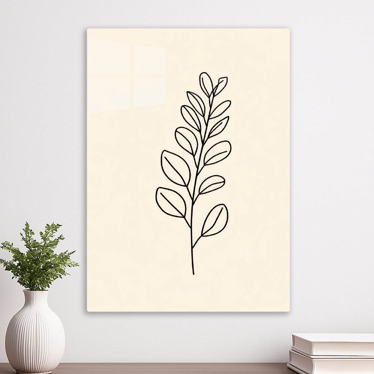 Line art leaf botany