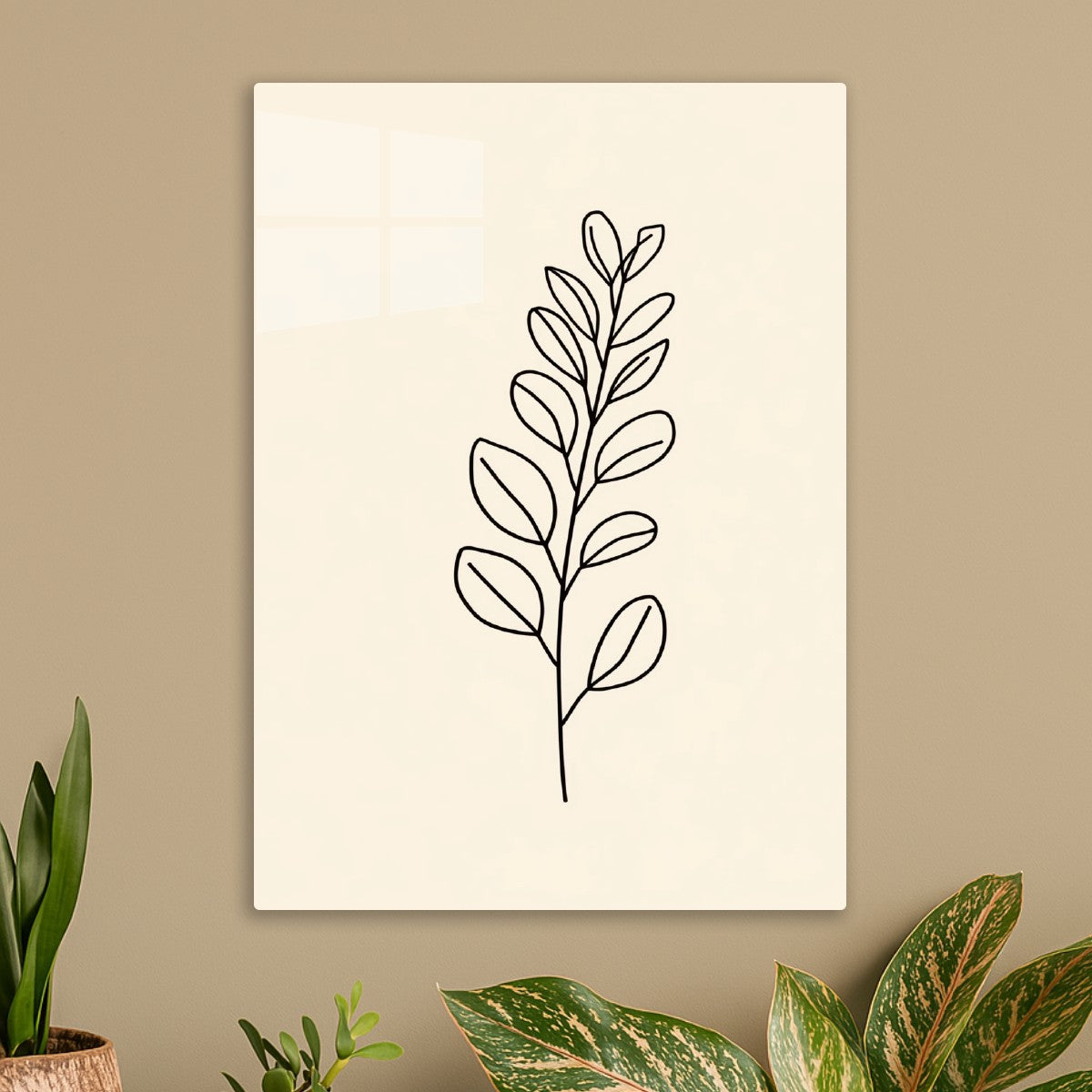 Line art leaf botany