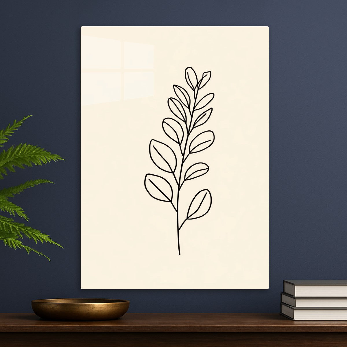 Line art leaf botany