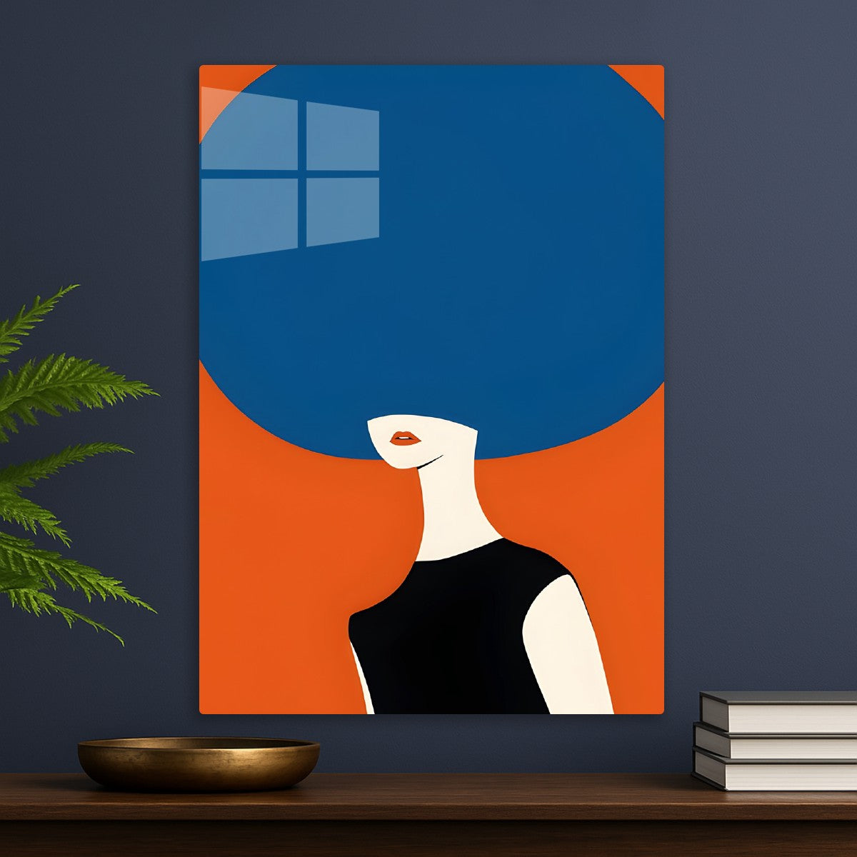 Minimalist Blue Hair Girl