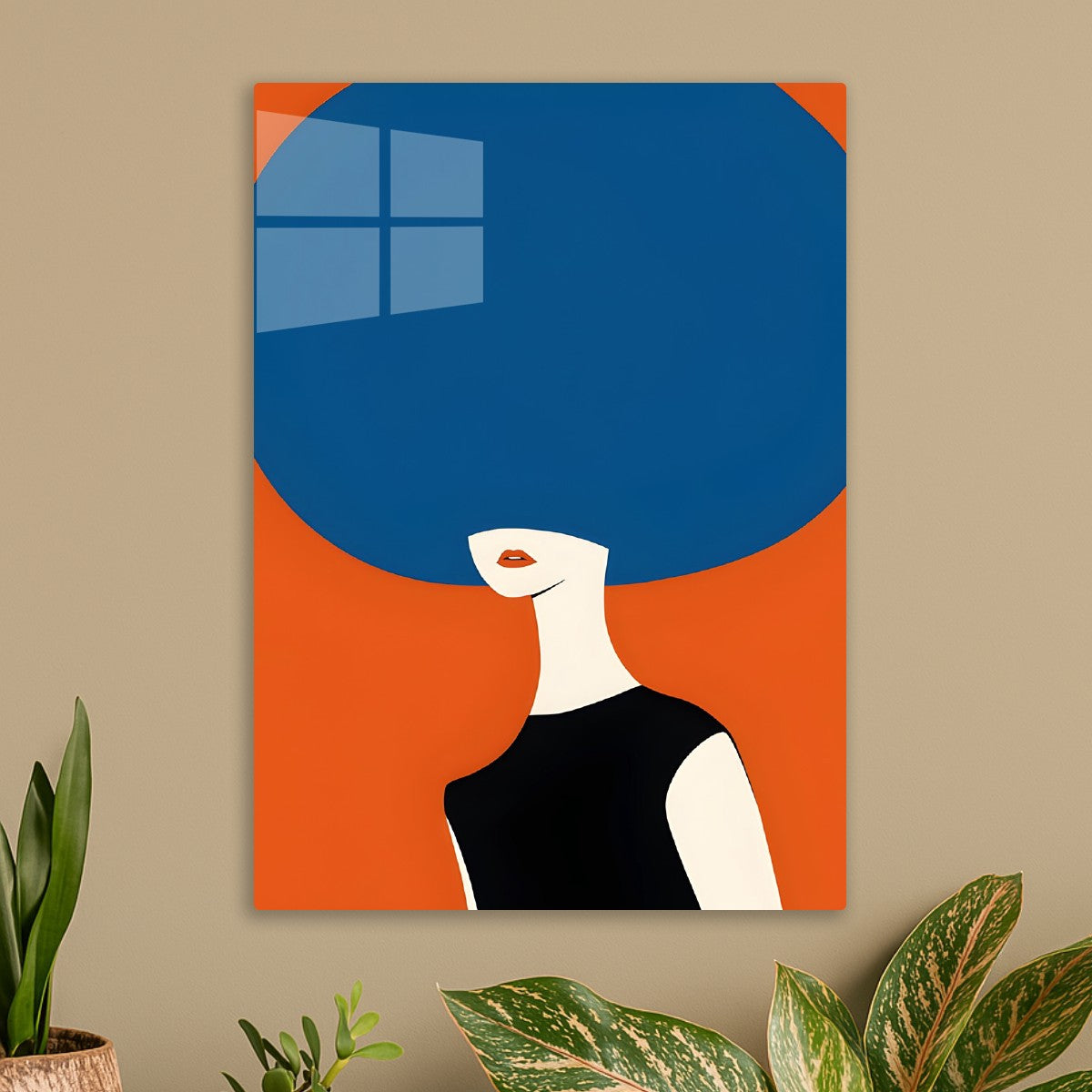 Minimalist Blue Hair Girl