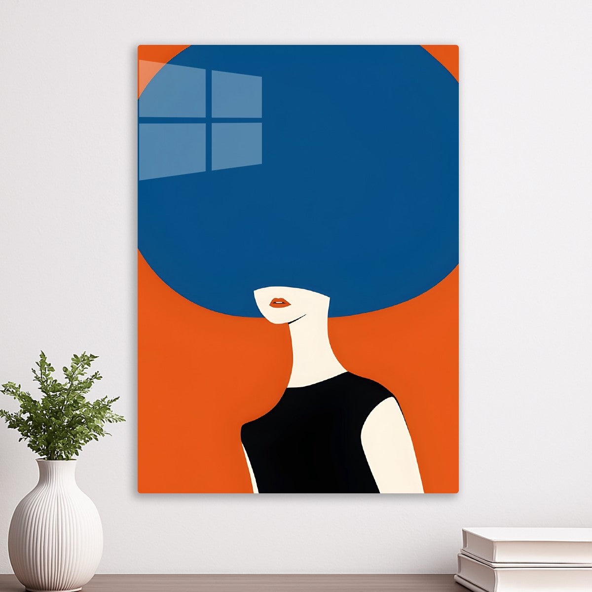 Minimalist Blue Hair Girl