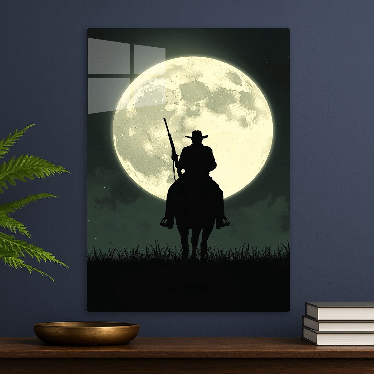 Moonlit Cowboy Silhouette
