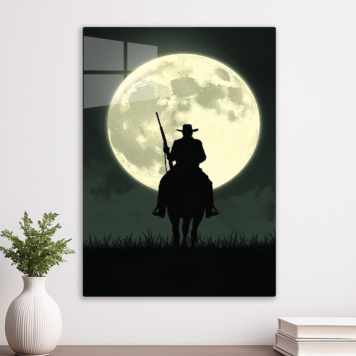 Moonlit Cowboy Silhouette