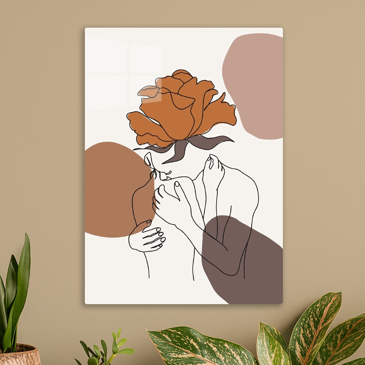 Abstract Woman with Flower 