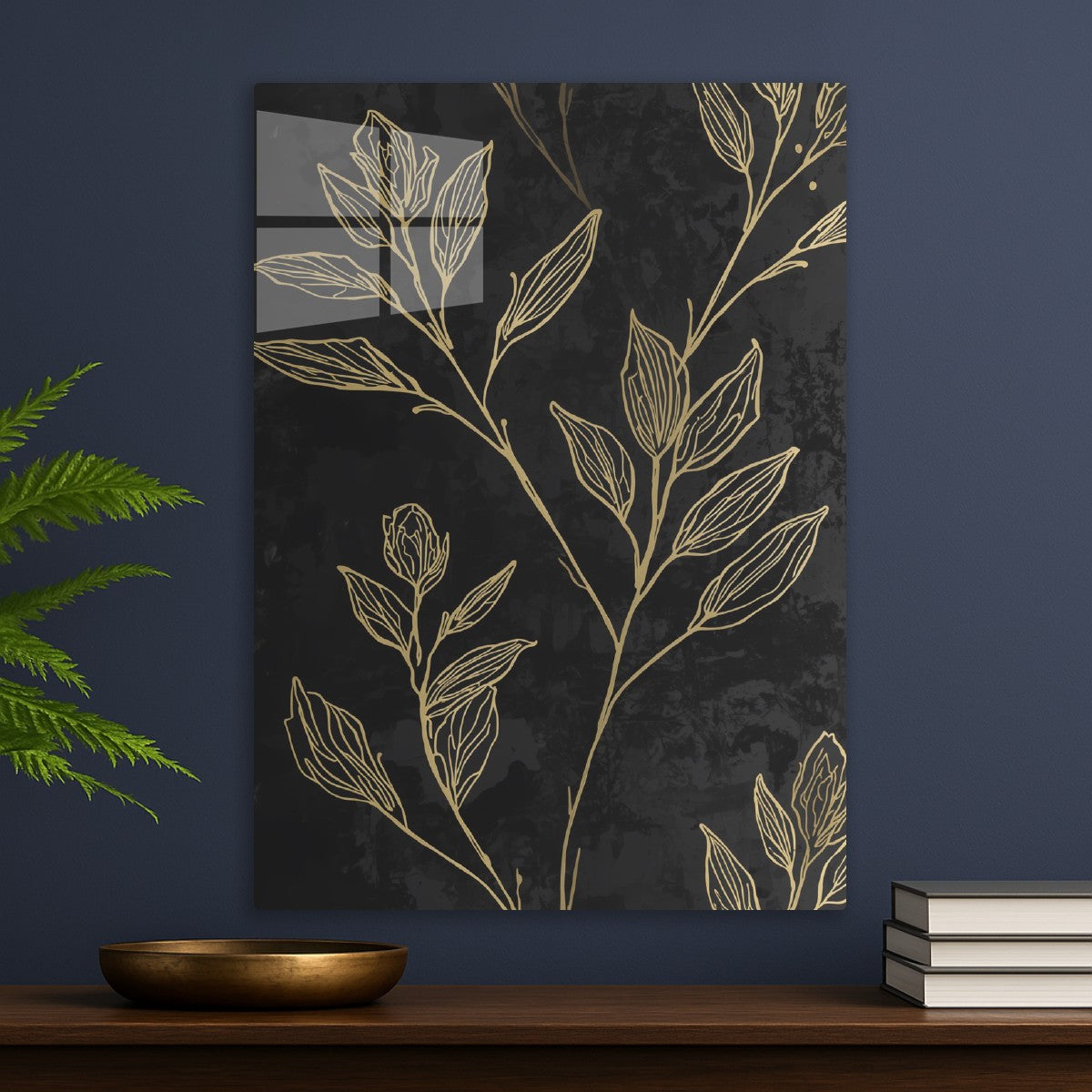 Gold Botanical Line Art