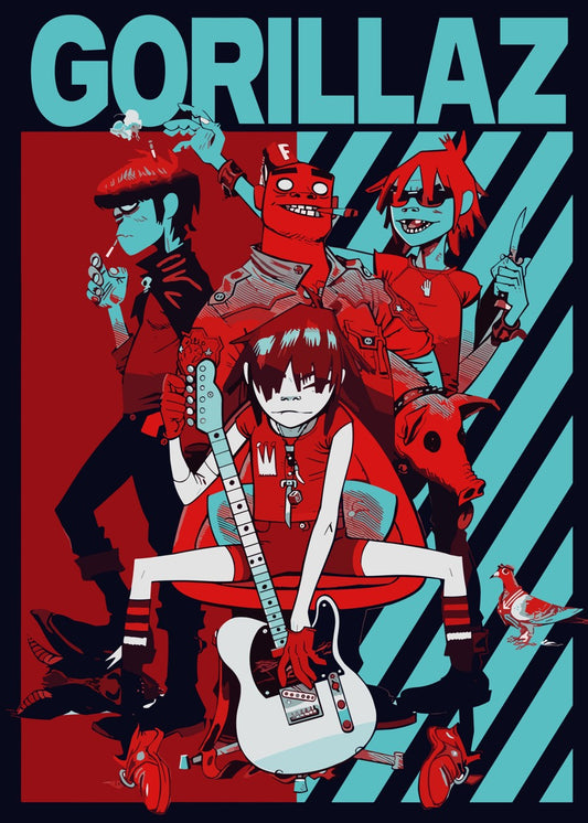 Gorillaz band poster art