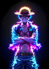 Monkey D Luffy Neon Portrait, One Piece