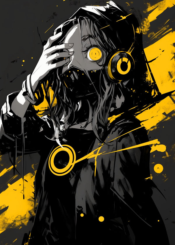 Cyberpunk Girl with Headphones