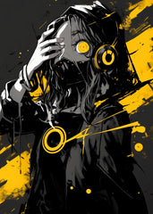 Cyberpunk Girl with Headphones