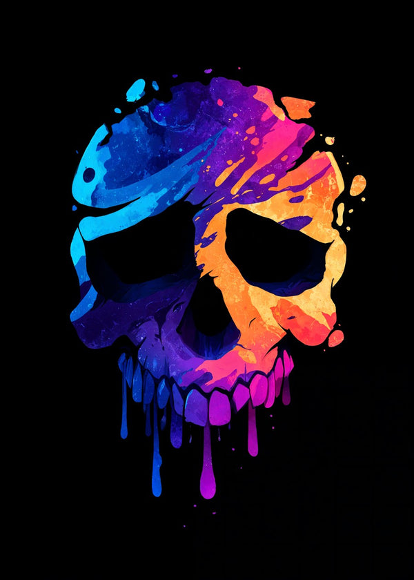 Dripping Neon Skull