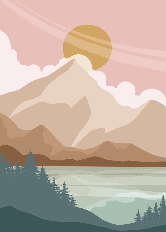 Sun and Mountain Reflections