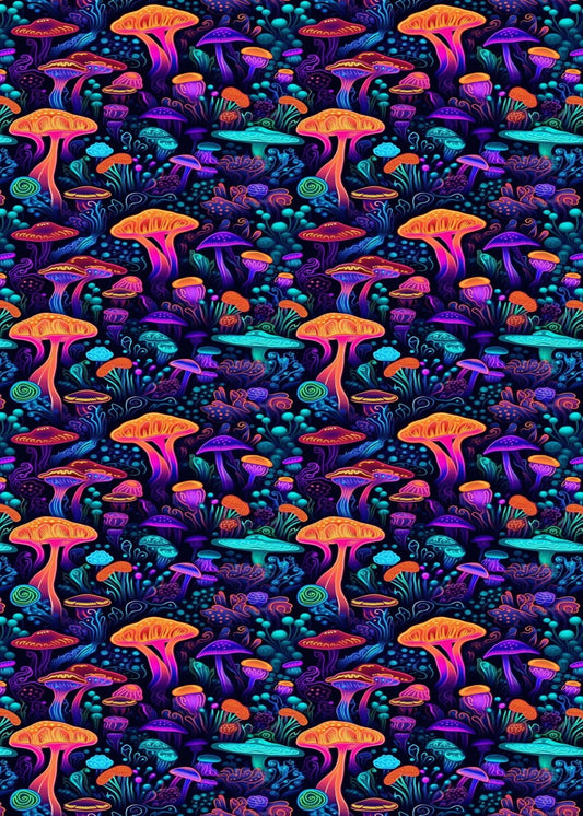 Trippy Black Light Mushrooms