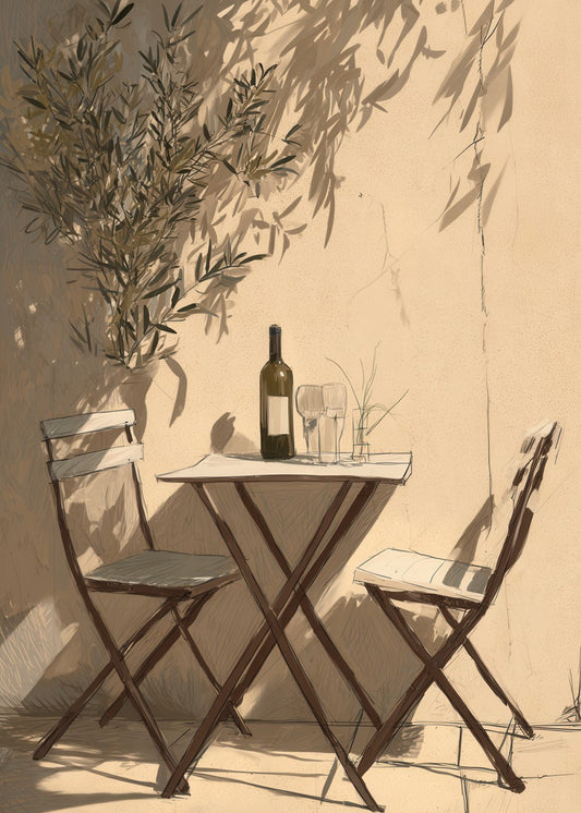 Simple Chairs and Wine