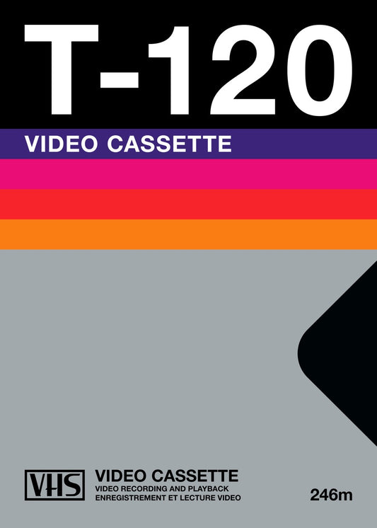 VHS type case T-120 retrowave