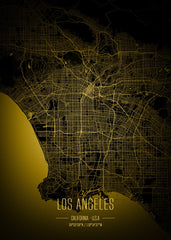 Los Angeles lights city map