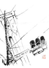 Tokyo street light wires