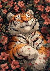 Sleeping Tiger in Blossom Gard