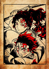 Tanjiro Kamado and Yoriichi Tsugikuni, Demon Slayer Kimetsu no Yaiba