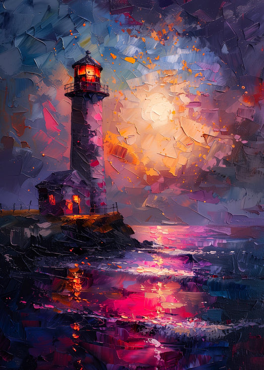 Purple Sunset Lighthouse