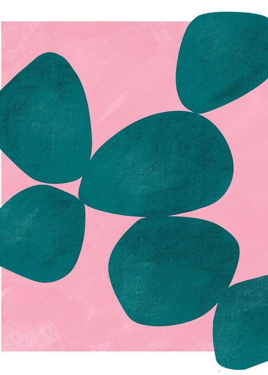 Teal Pebble Abstract Art