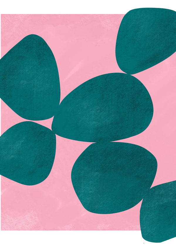 Teal Pebble Abstract Art