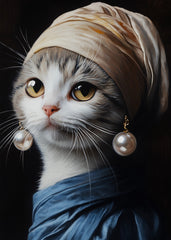 Cat With Pearl Earring