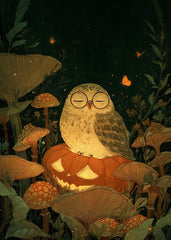 Owl on Pumpkin Lantern