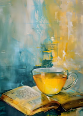 Tranquil Abstract Art Tea Book
